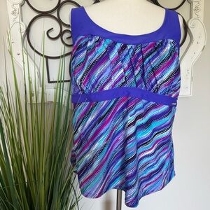 ZEROXPOSURE Size 22W Women’s Purple Tankini Swimsuit Top